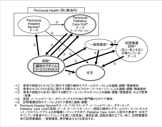 図1 成人・老人の緩和ケア実践モデルにおける看護の役割